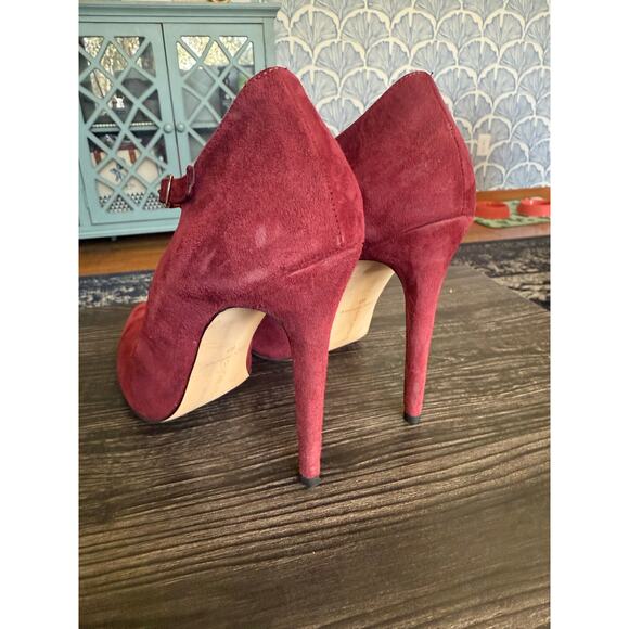 Charles David Lara Bordo Leather Ankle Buckle Dress Pump Sz. 10 - Picture 8 of 9